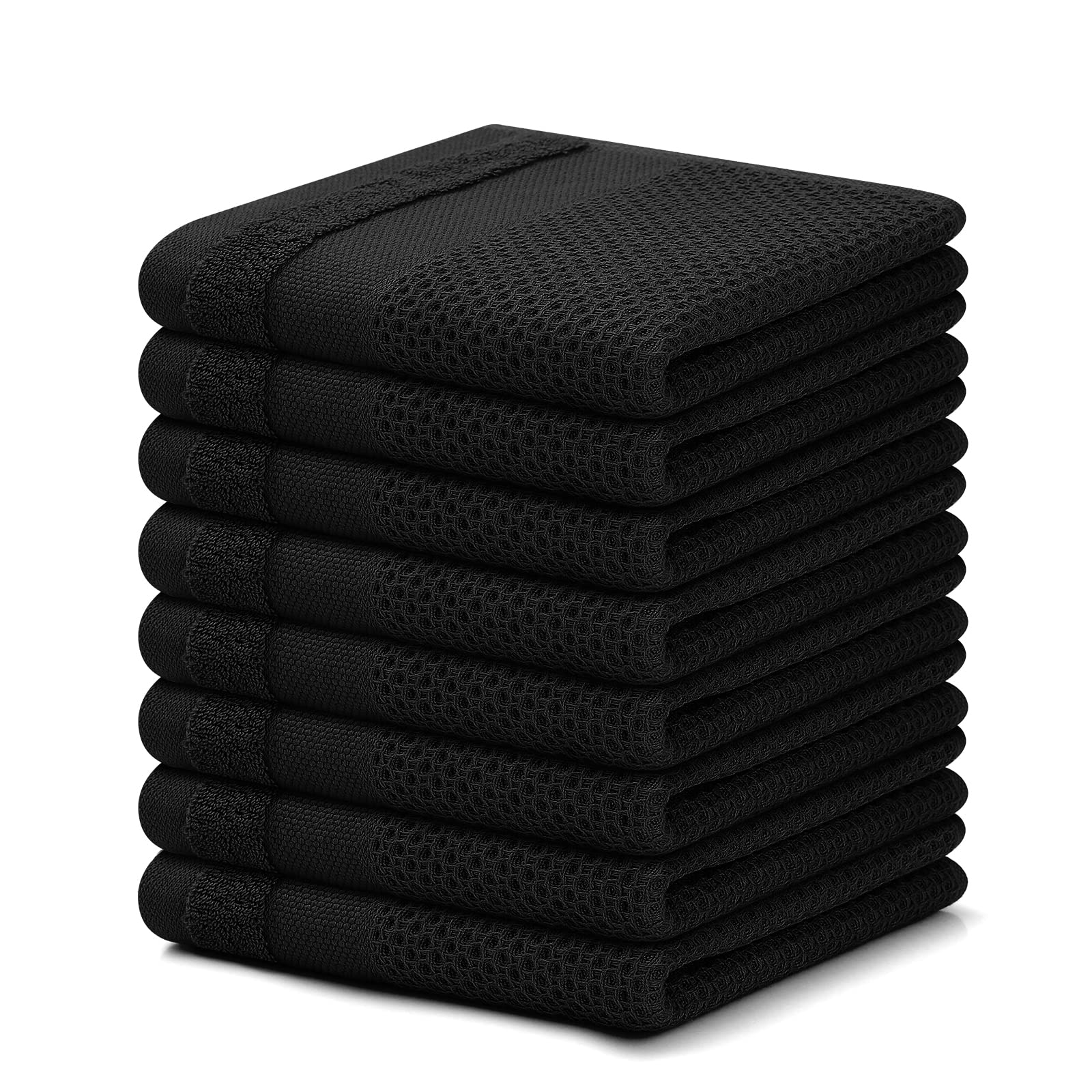 Homaxy 8-pack waffle weave dish cloths demonstrate quick-dry absorption