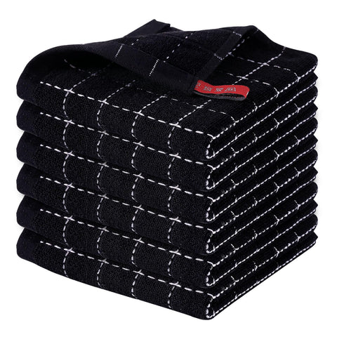 Homaxy dish cloths with absorbent terry structure for quick liquid pickup.