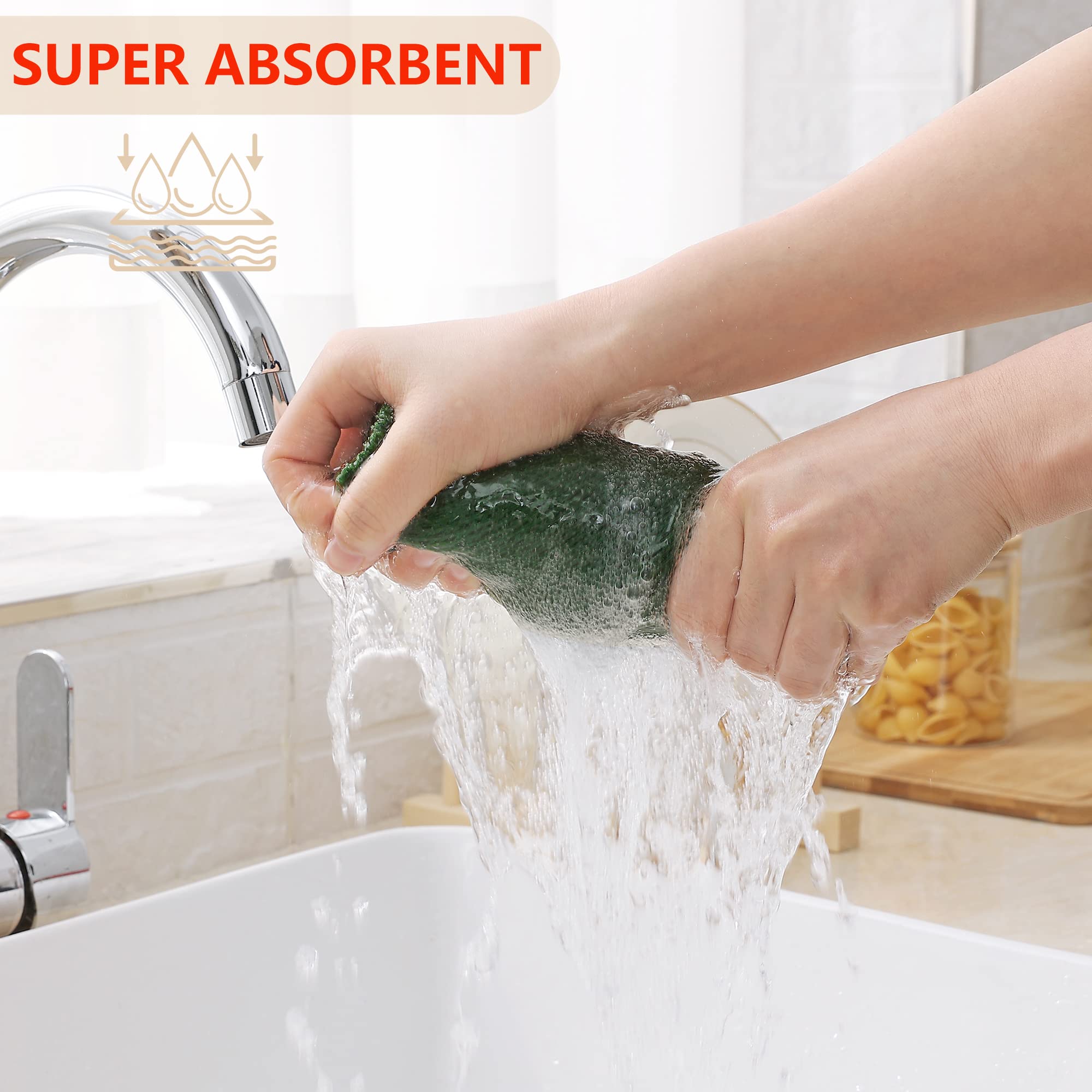 Homaxy dish towels absorbent surface in action on a countertop