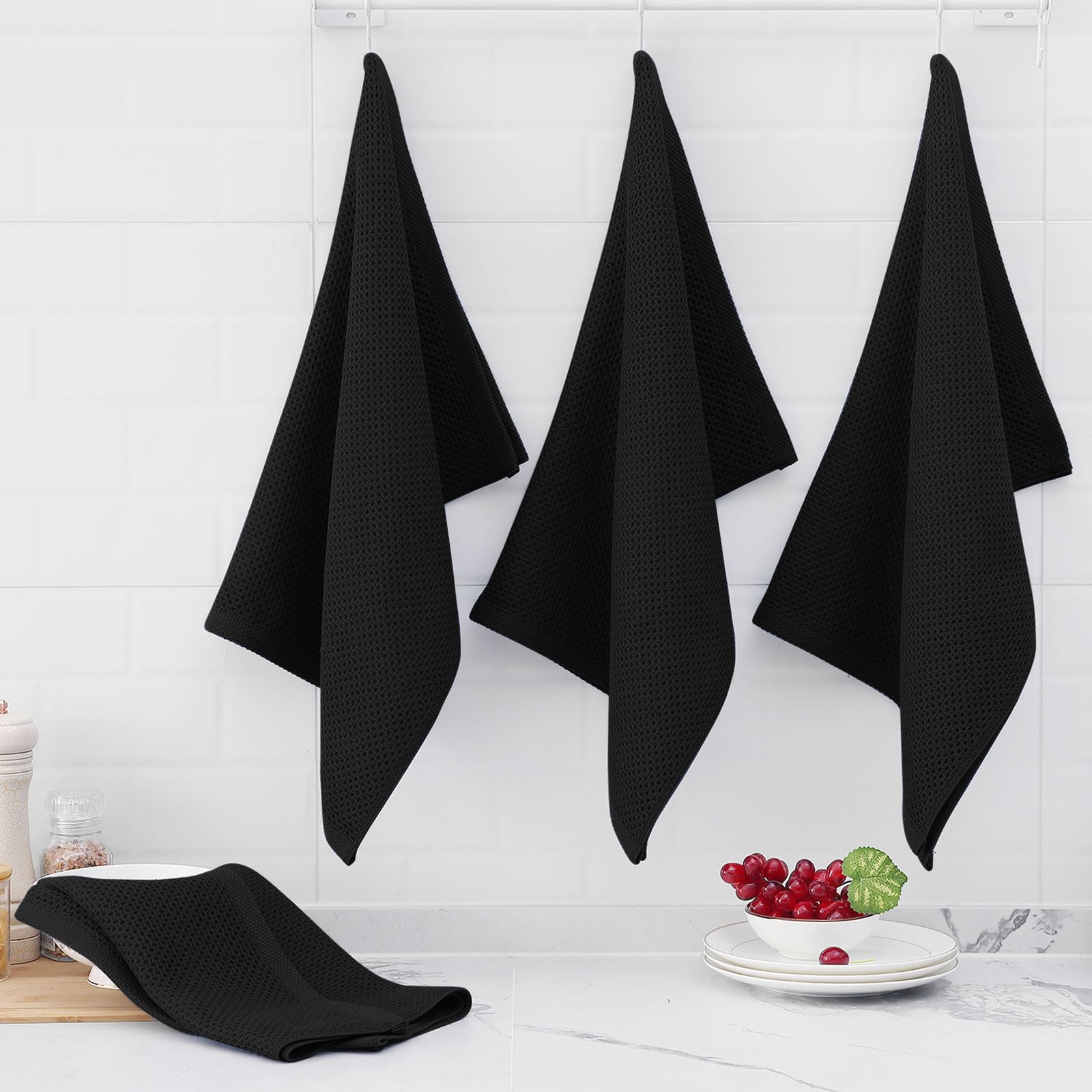 Homaxy black cotton towels emphasize durability and softness over time