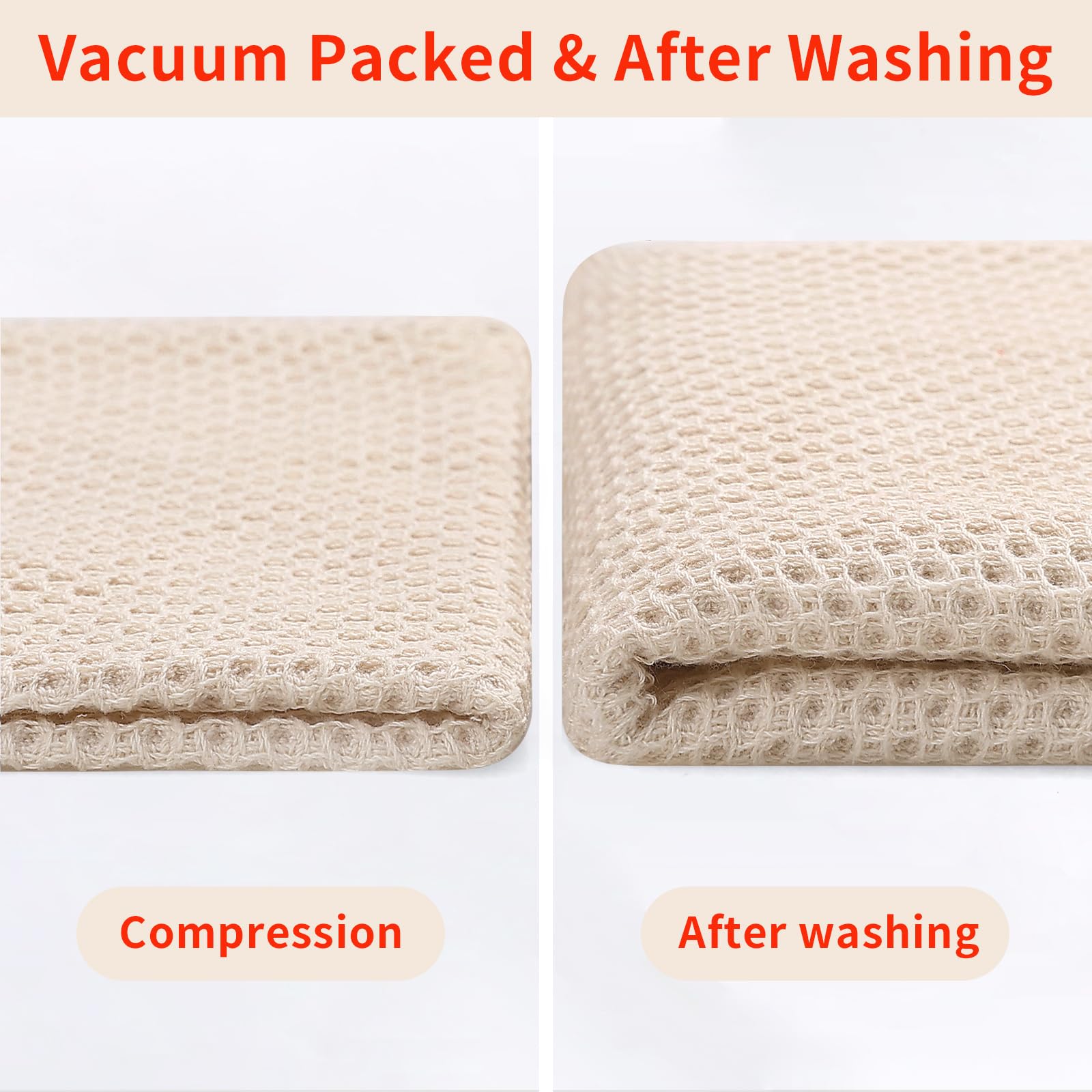 Homaxy beige towels soften with washing for cozy, lint-free drying.