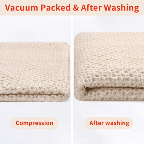 Homaxy beige towels soften with washing for cozy, lint-free drying.
