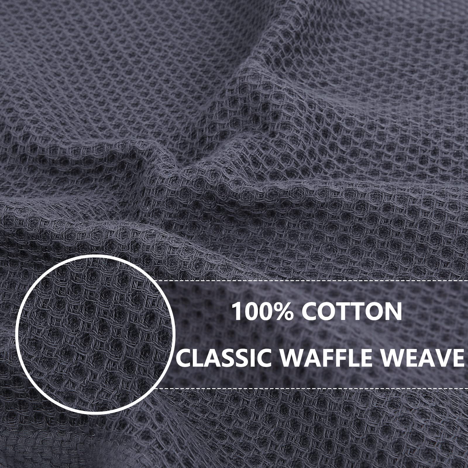 Homaxy dish towels waffle weave close-up texture emphasizing absorbent fabric pattern.