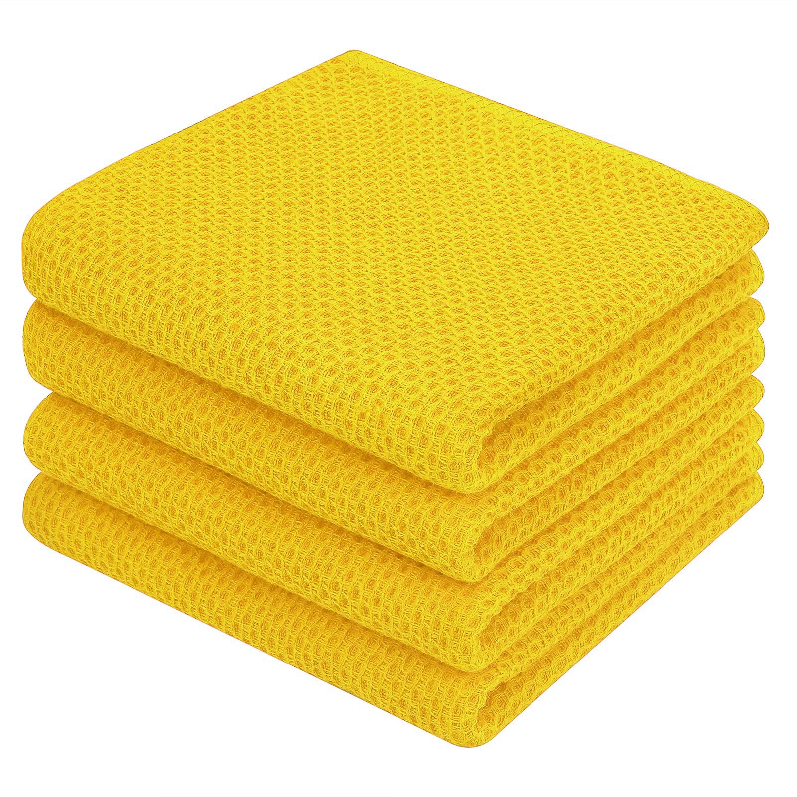 Homaxy dish towels with waffle weave dry dishes quickly while protecting delicate cookware.