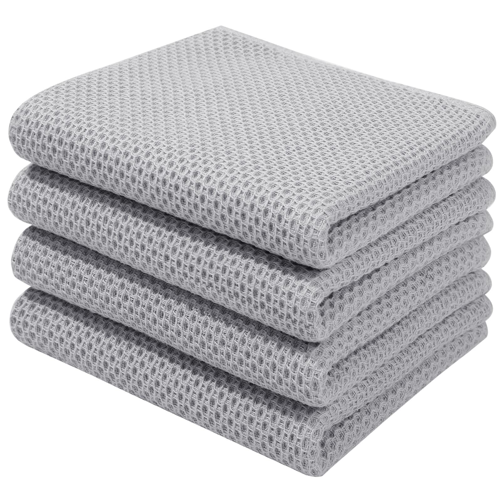 Homaxy waffle weave dish towel close-up showing soft, durable texture for delicate cookware