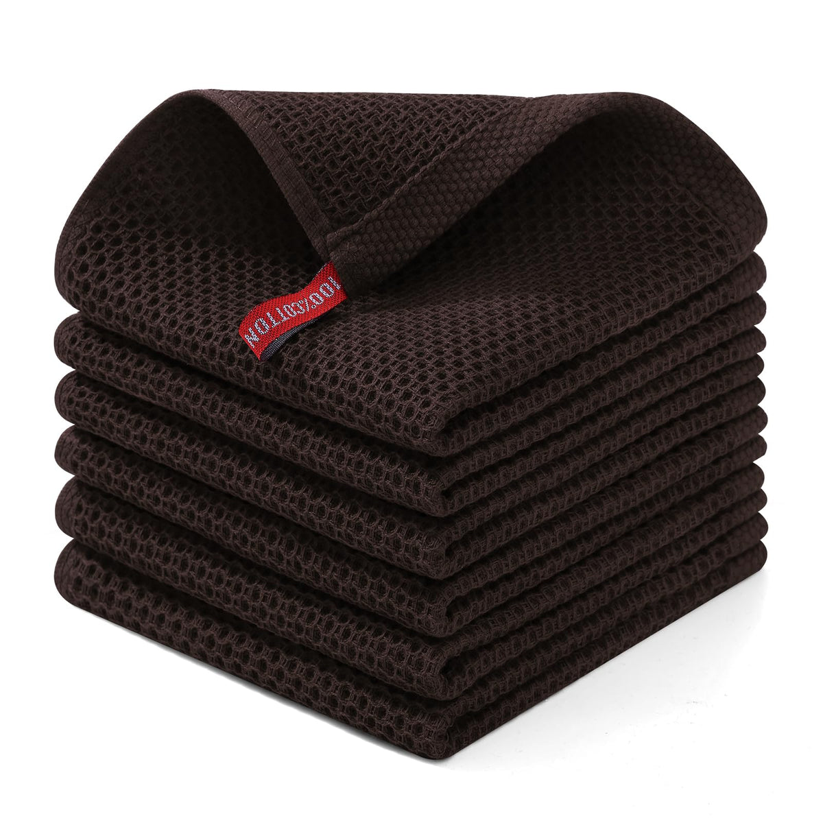 Homaxy dishcloth with 100 percent cotton waffle weave showing durable honeycomb texture for gentle drying