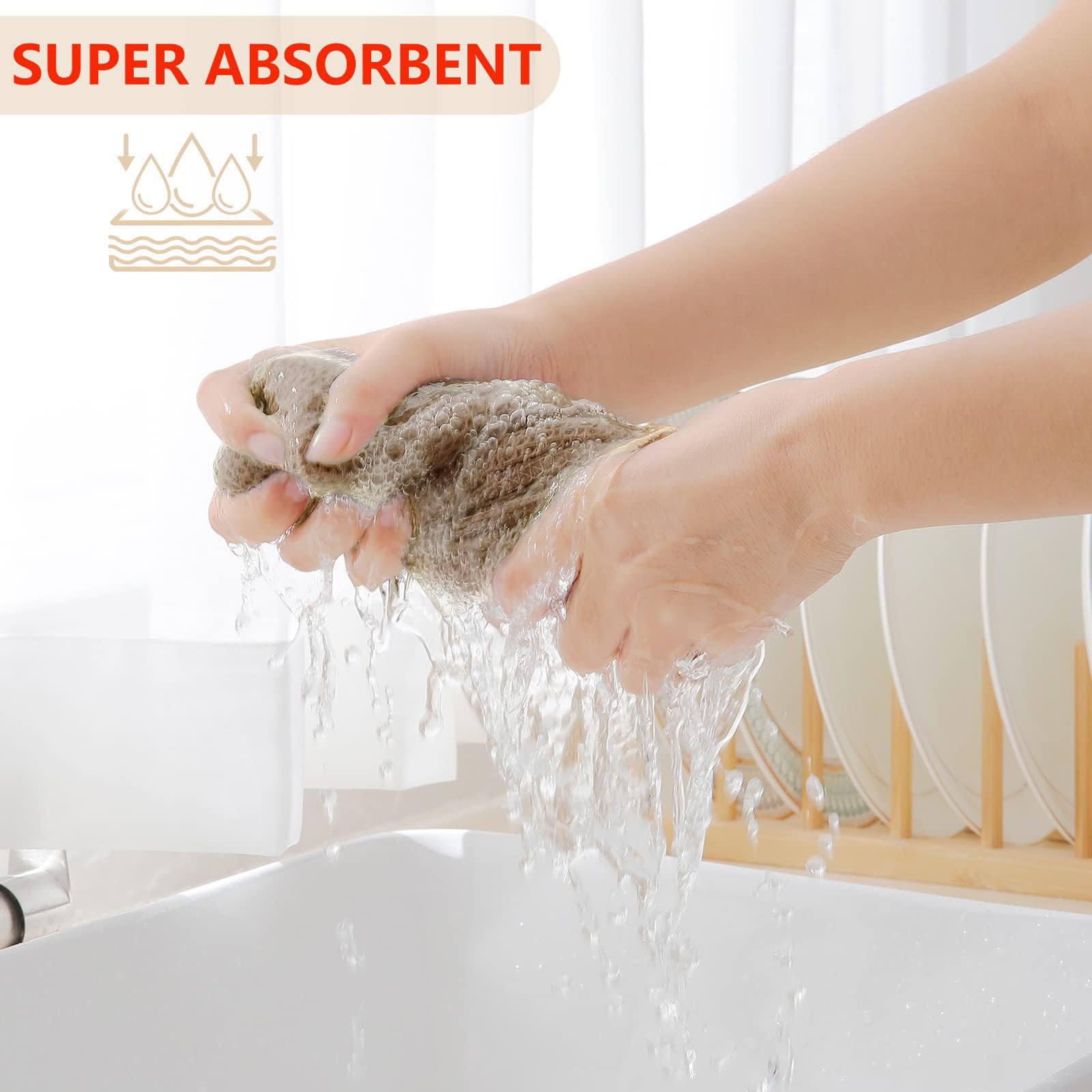 Homaxy 12x12 inch dishcloth shows compact size for small tasks.
