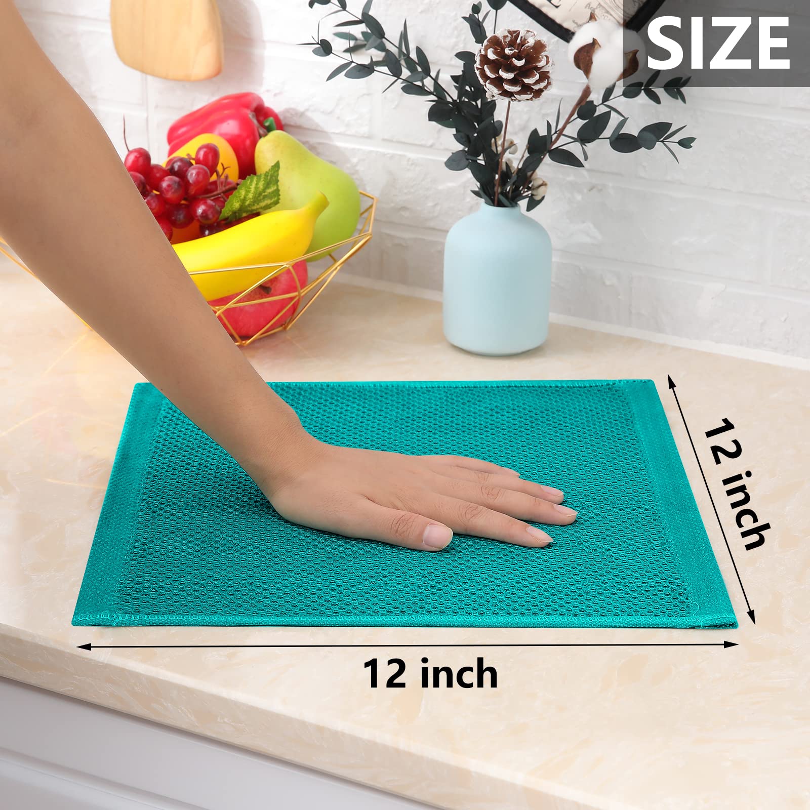 Homaxy six-pack teal dishcloths offering versatile daily kitchen towels.