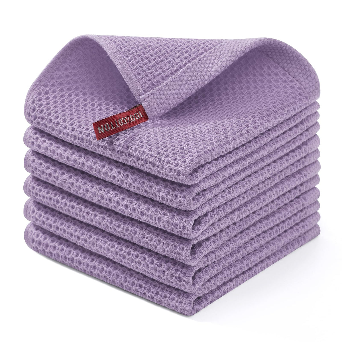 Homaxy dishcloth with honeycomb weave for gentle, durable drying of delicate cookware.