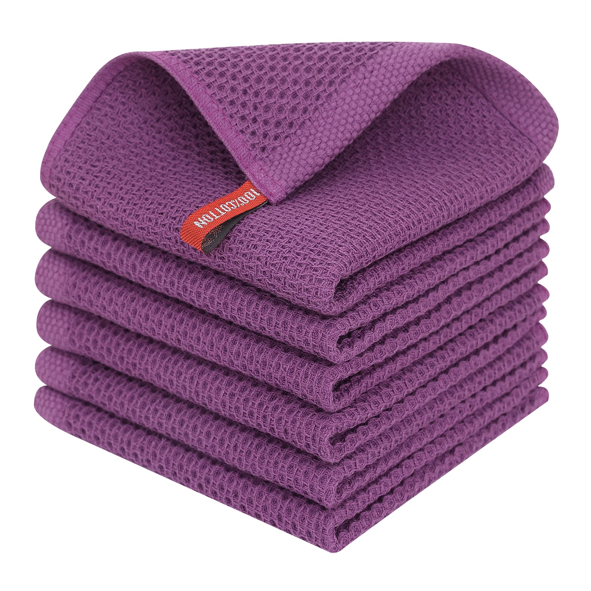 Homaxy purple waffle weave dishcloth close-up shows texture and softness