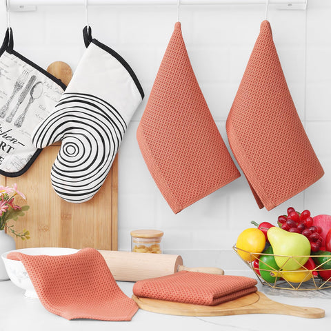 Homaxy 12x12 inch towels absorb spills quickly for dishes and counters.