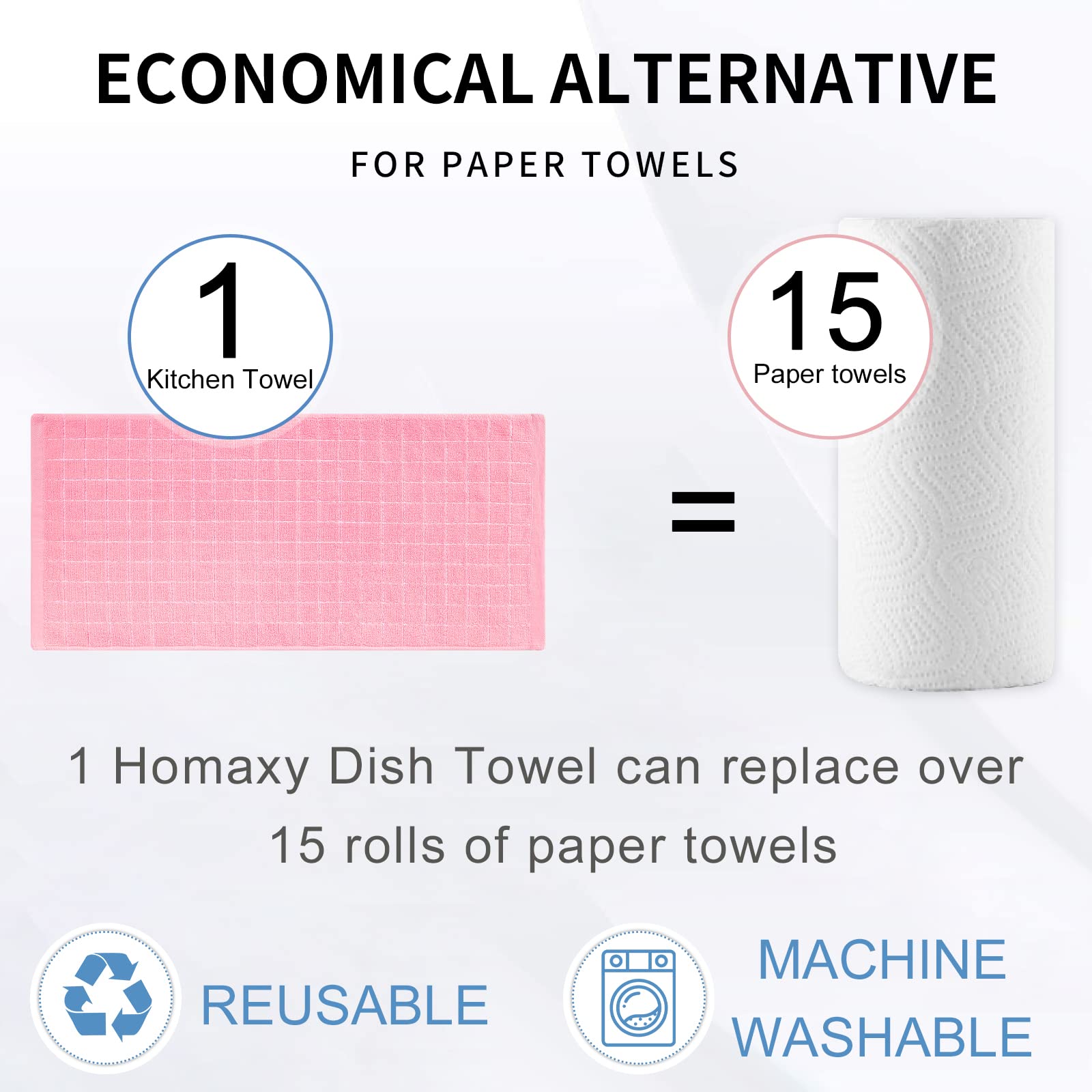 Homaxy easy-care towels are machine washable for simple upkeep.