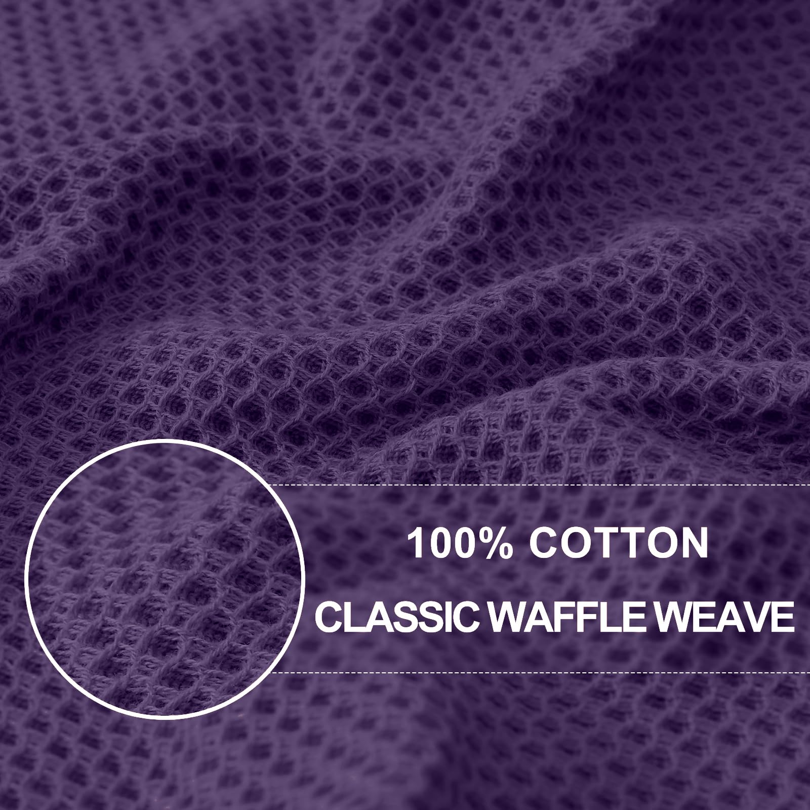 Homaxy eggplant waffle dishcloths stacked to highlight absorbency and quick-dry performance