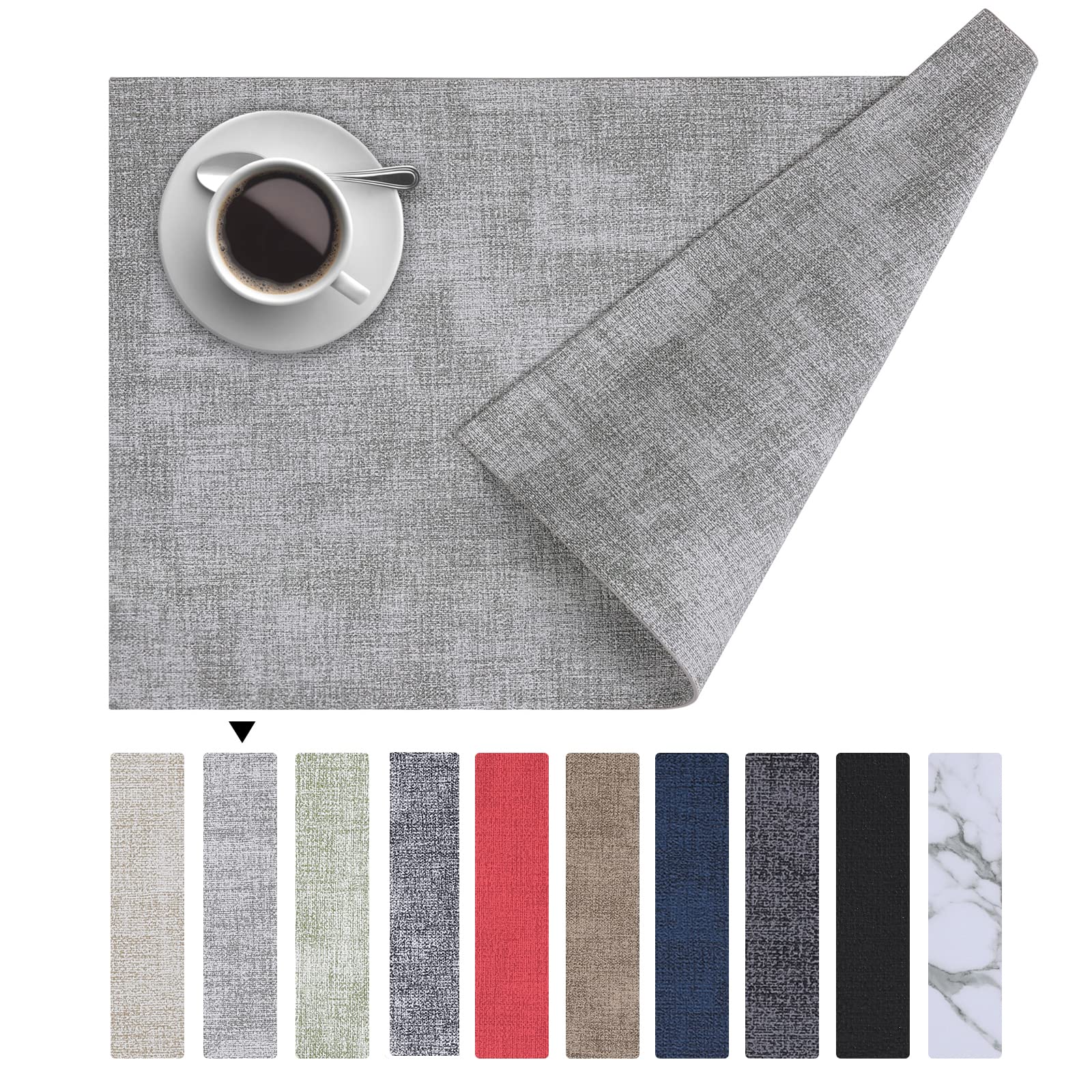 Homaxy faux leather placemats with waterproof surface for easy cleanup