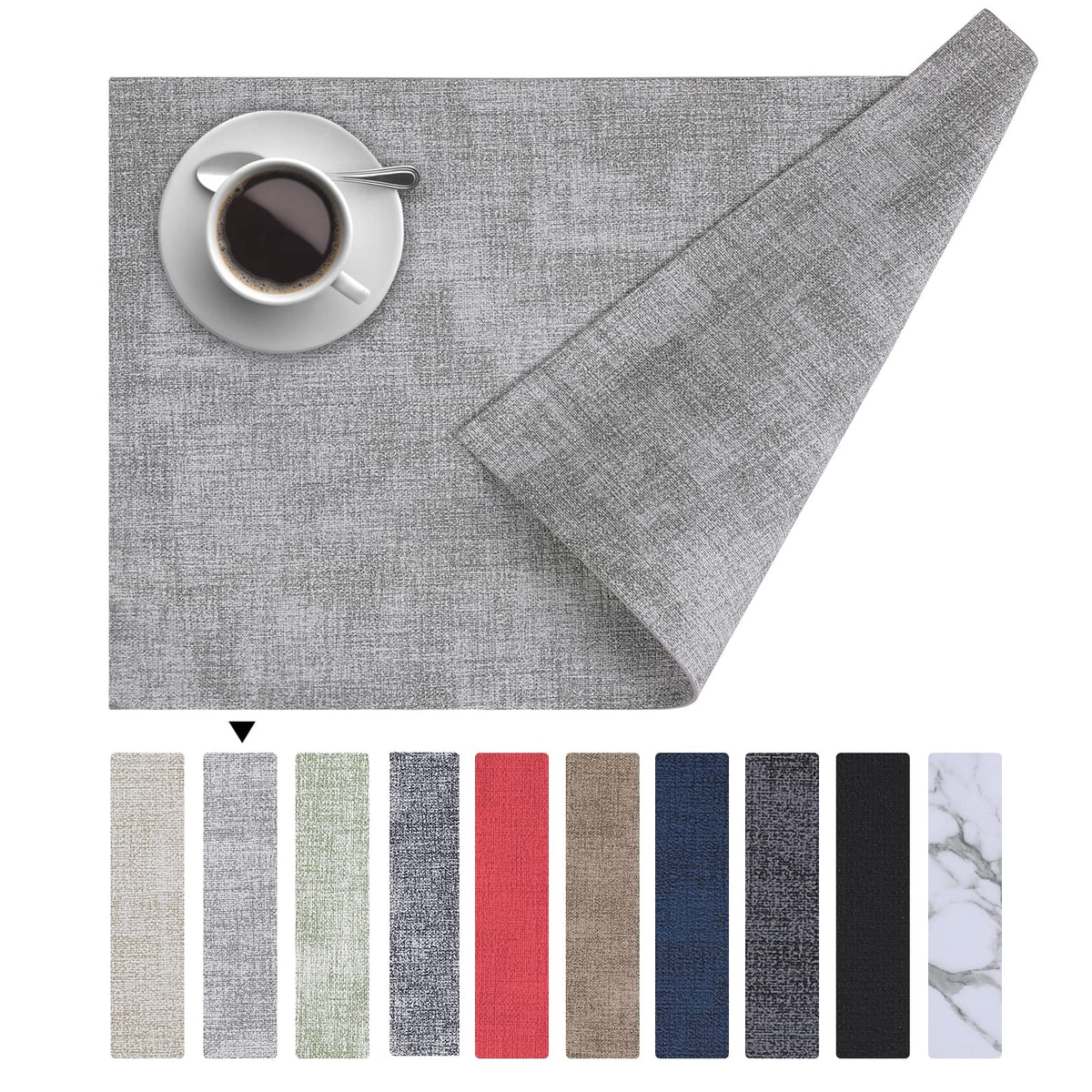 Homaxy faux leather placemats with waterproof surface for easy cleanup