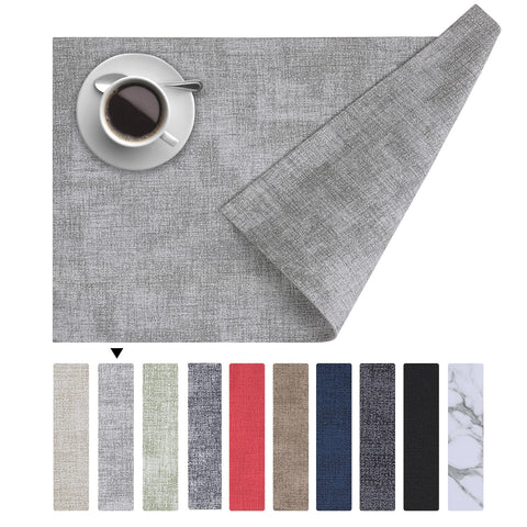 Homaxy faux leather placemats with waterproof surface for easy cleanup