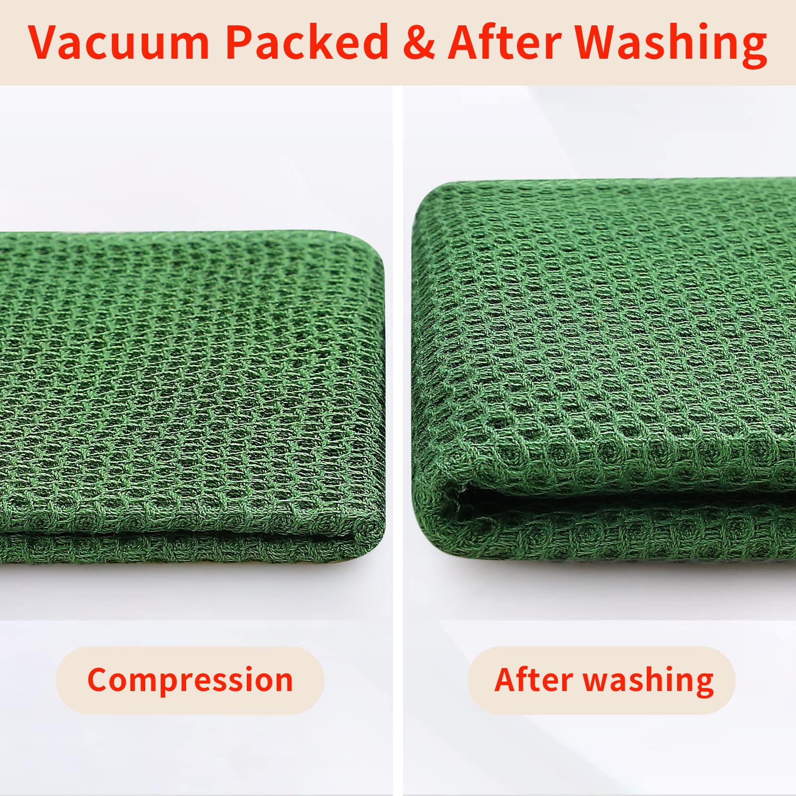 Homaxy grass green 4-pack dish towels ready for everyday cleaning