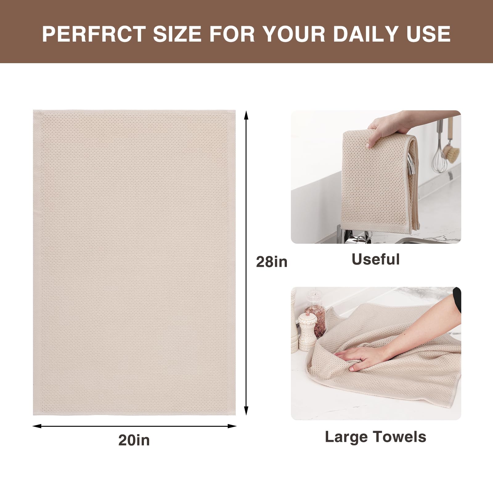 Homaxy honeycomb weave towels provide high absorbency for quick spills and cookware drying.