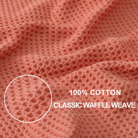 Homaxy coral waffle dishcloths with honeycomb weave for durability and gentle cleaning.