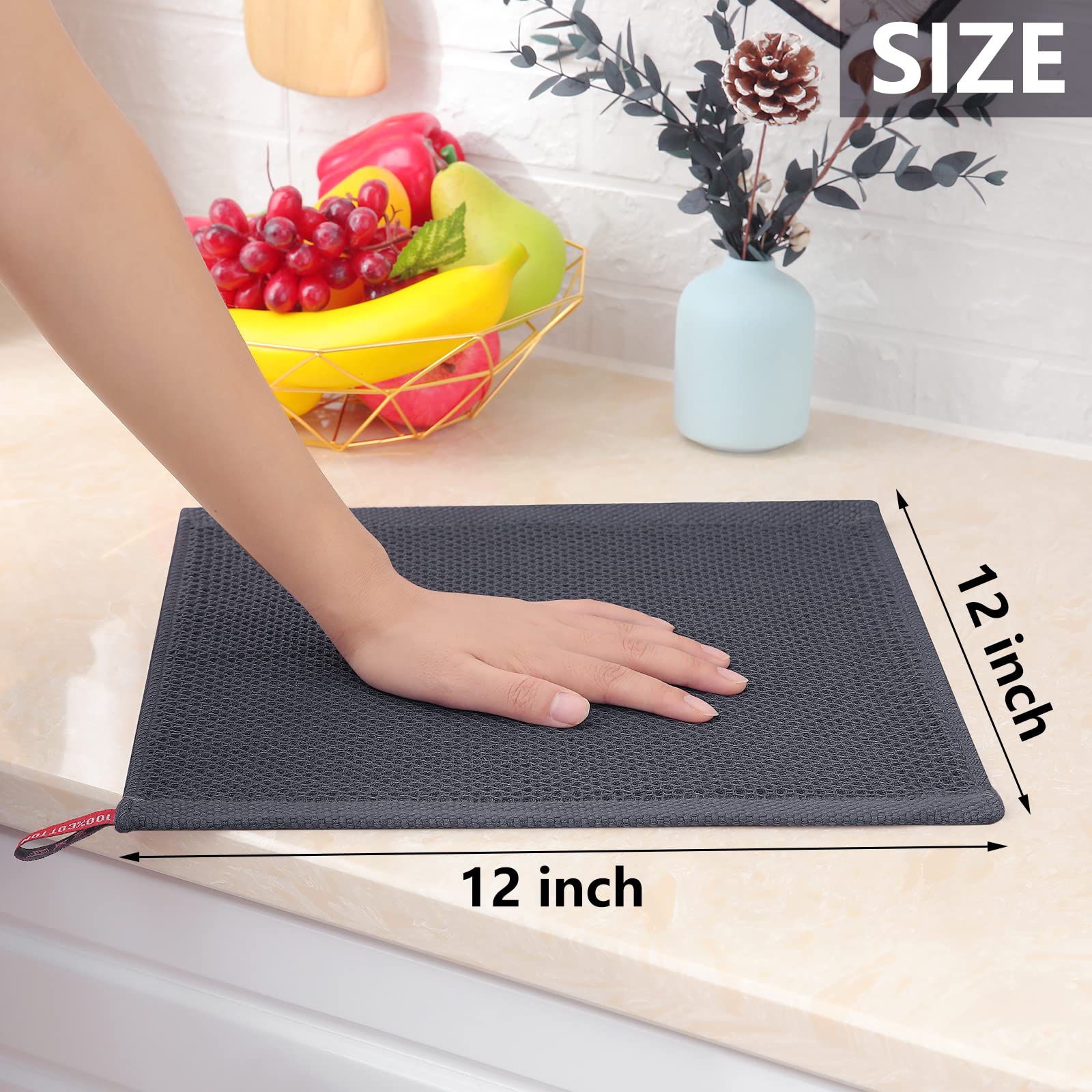 Homaxy dishcloth wiping countertop and plates during meal prep