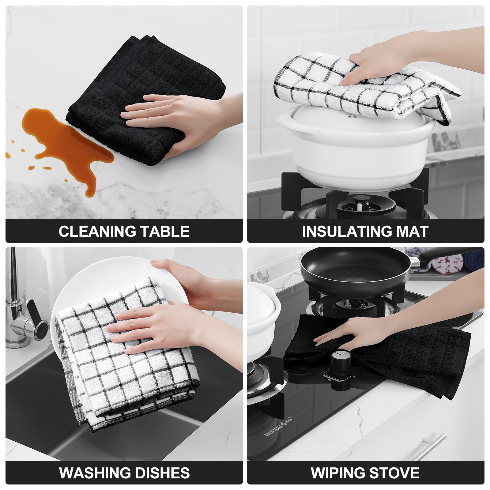 Homaxy towels with hanging loop on display for convenient reach