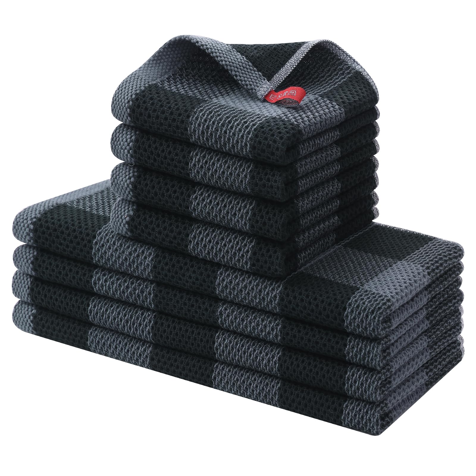 Homaxy kitchen towels set honeycomb weave close-up shows soft durable texture for daily use