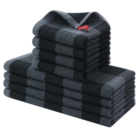 Homaxy kitchen towels set honeycomb weave close-up shows soft durable texture for daily use