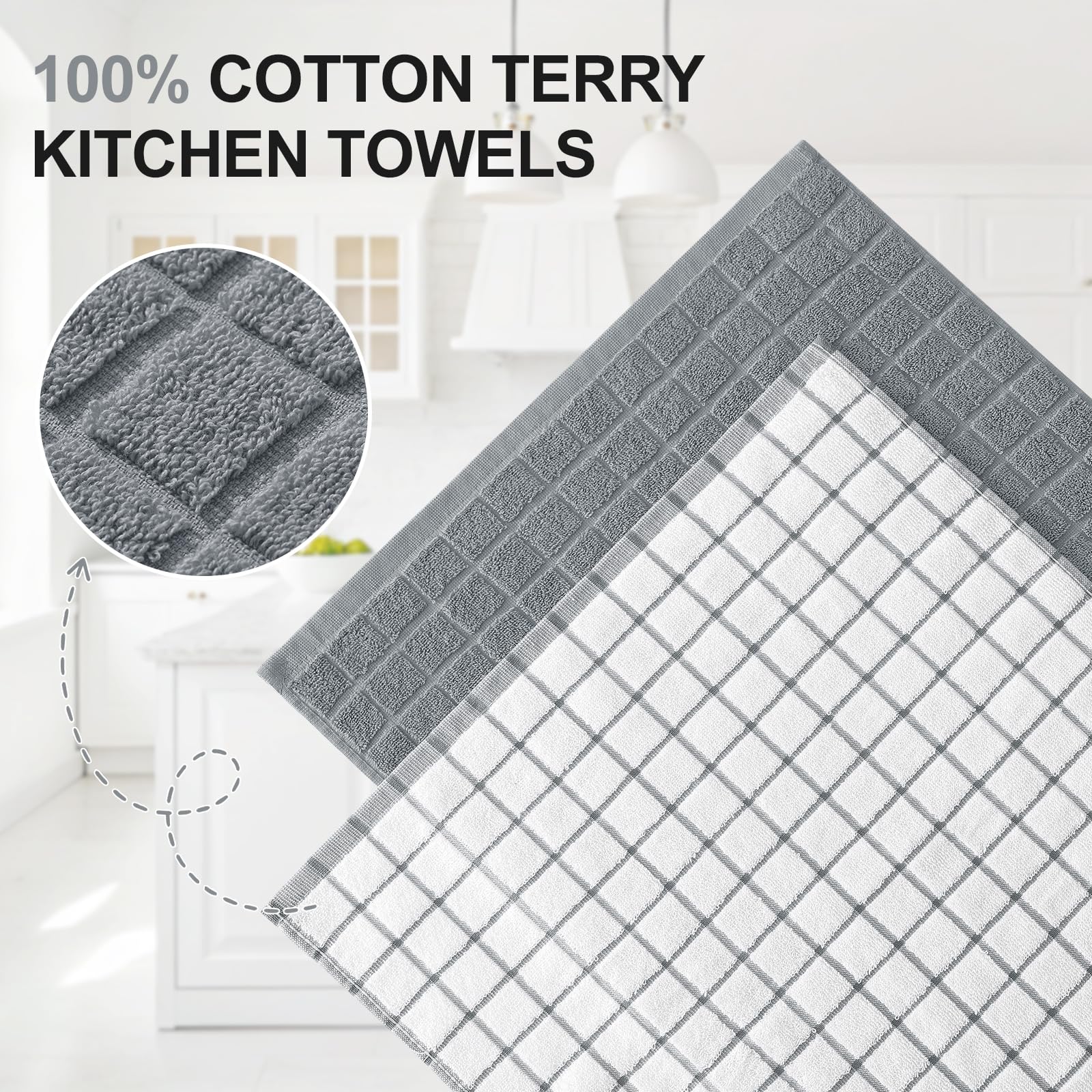 Homaxy natural ring-spun cotton towels offer maximum absorbency for spills