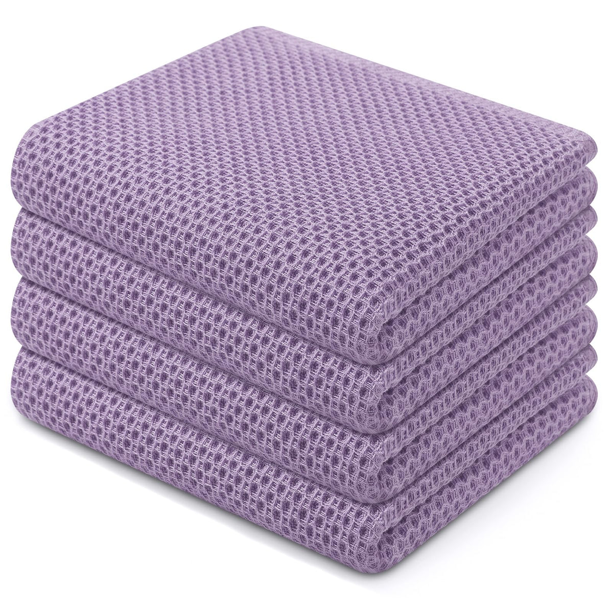 Homaxy lavender dish towels folded on counter, showing soft absorbent texture for quick drying