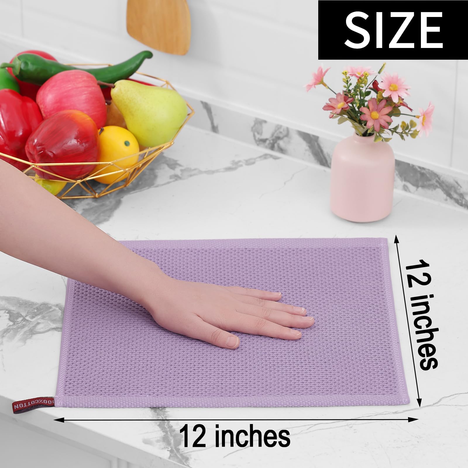 Homaxy 12x12 inch towels serve as lightweight, breathable drying aids.