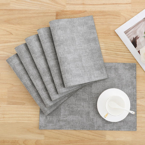 Homaxy light grey placemats complement diverse tableware