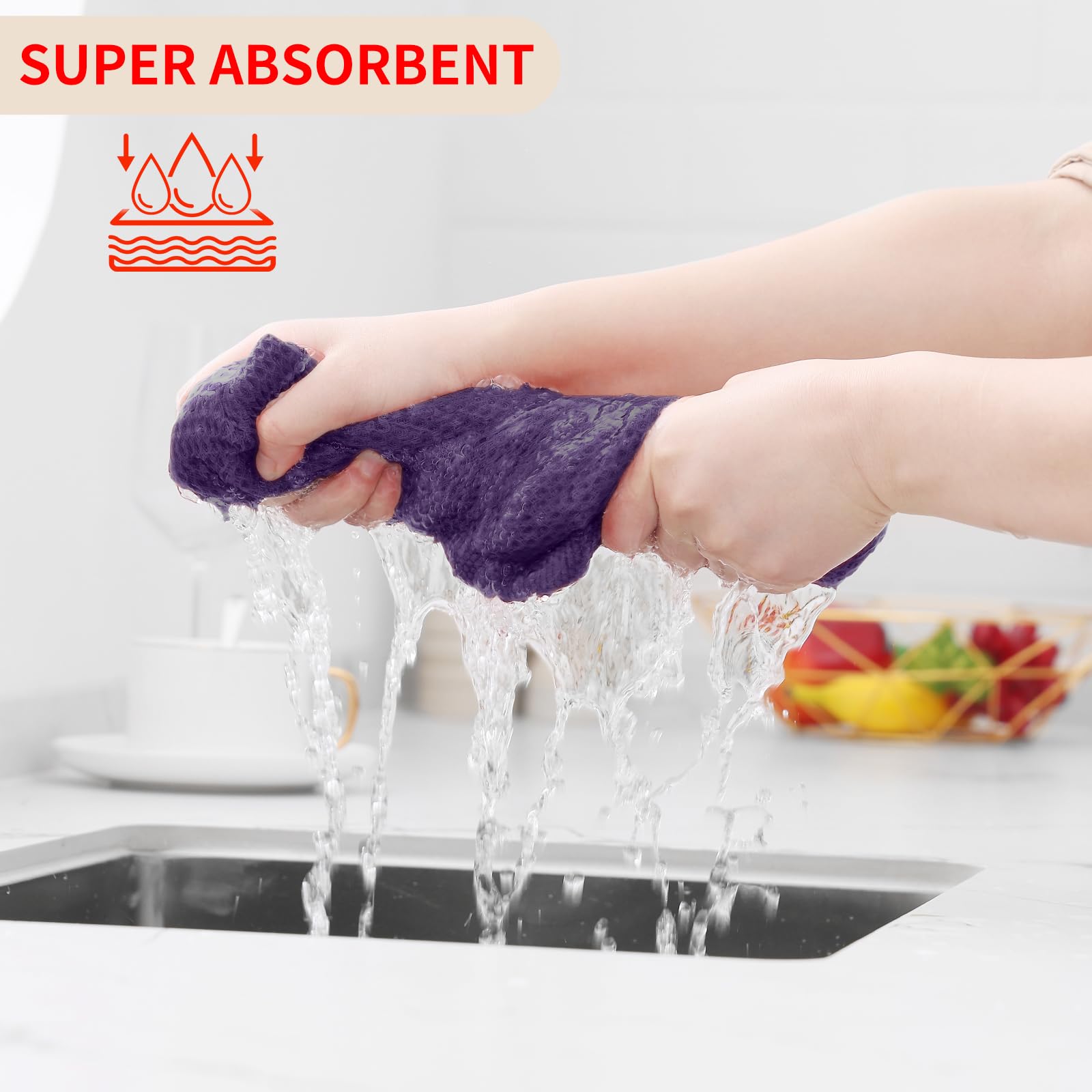 Homaxy honeycomb weave towels soften after washing for cookware protection.