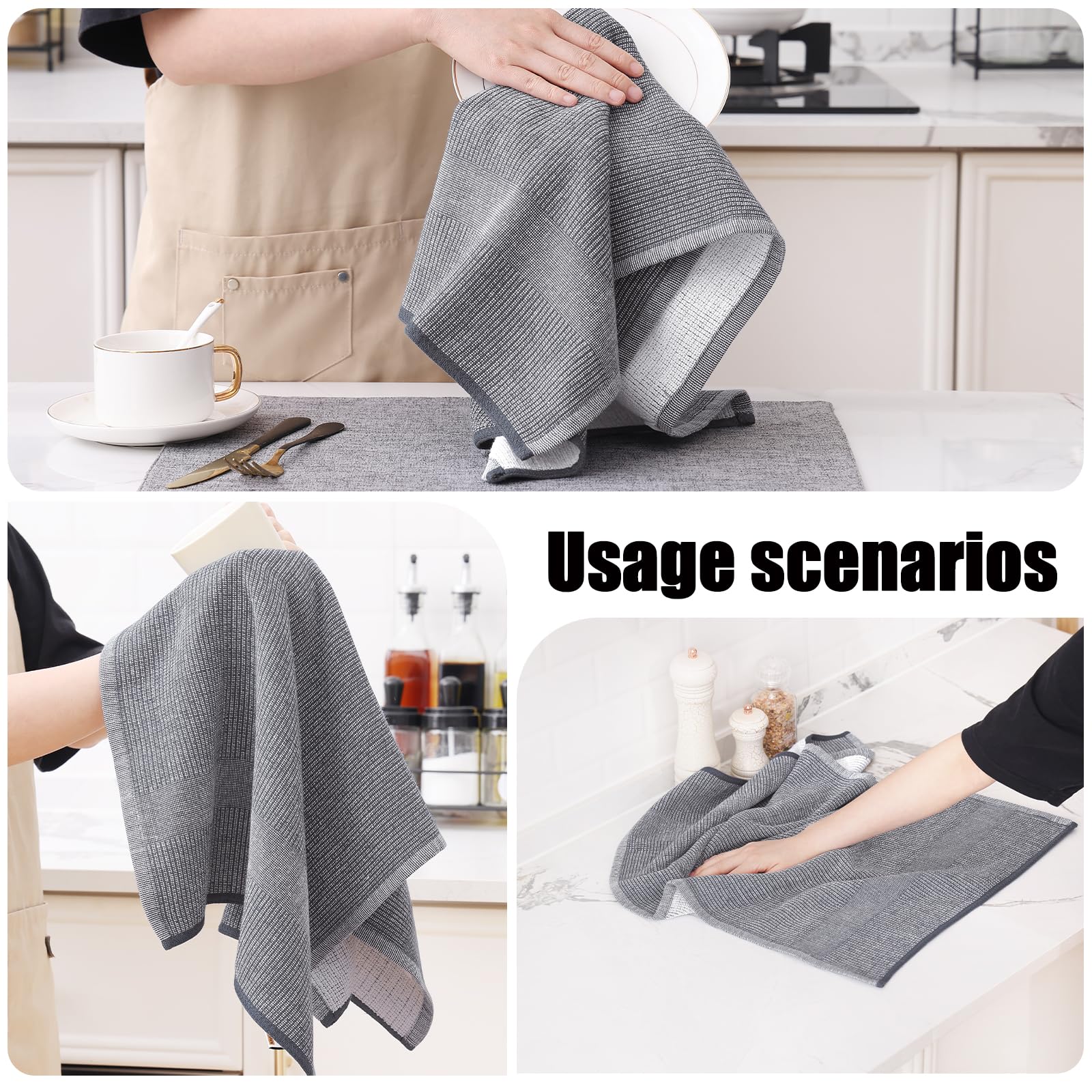 Homaxy premium kitchen towels 380gsm absorbent material dries fast