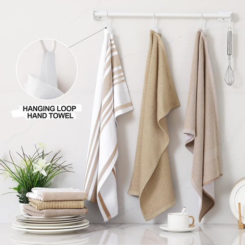 Homaxy premium kitchen towels 6-pack with different styles, easy to differentiate use cases.