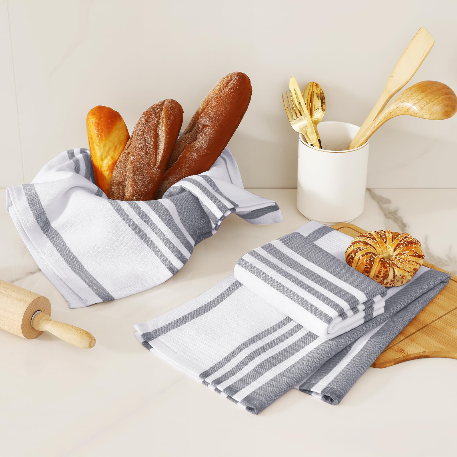 Homaxy double‑sided towels: stripes and terry for versatile use.