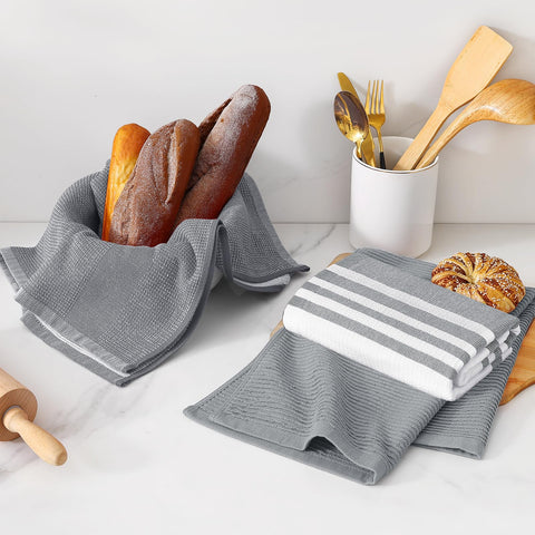 Homaxy Premium Kitchen Towels colorfast fibers endure repeated washing.