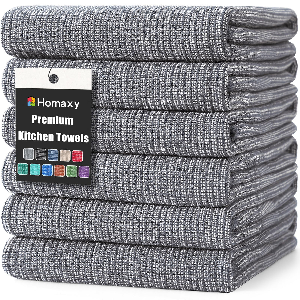 Homaxy premium kitchen towels flat weave for broad drying coverage