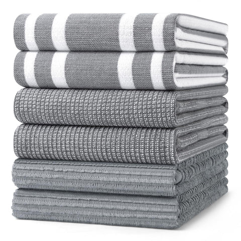 Homaxy Premium Kitchen Towels hanging display shows versatile design for daily kitchen tasks.