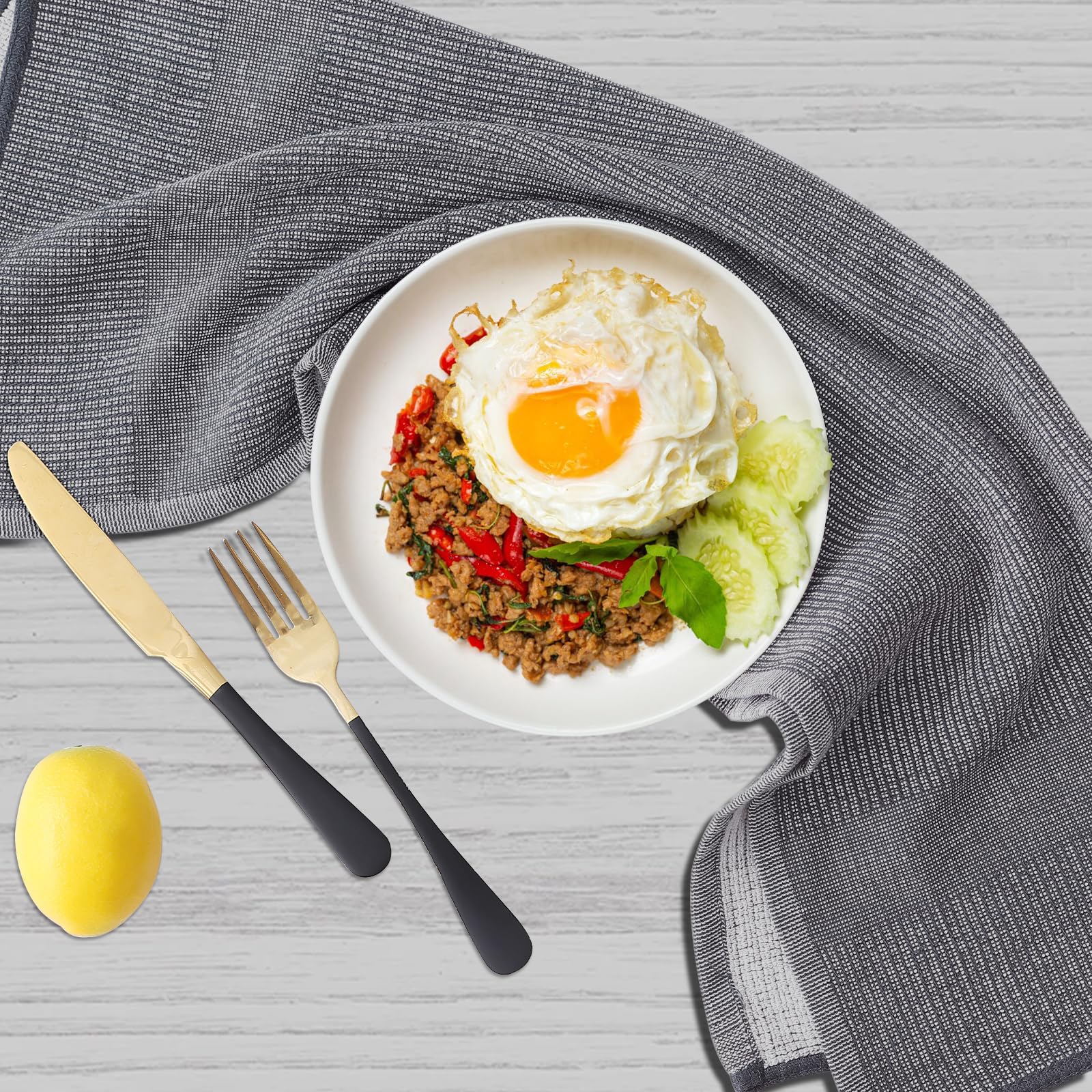 Homaxy premium kitchen towels with hanging loop for convenient storage