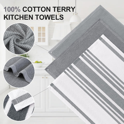Homaxy Premium Kitchen Towels close-up reveals soft terry weave with strong absorbency.