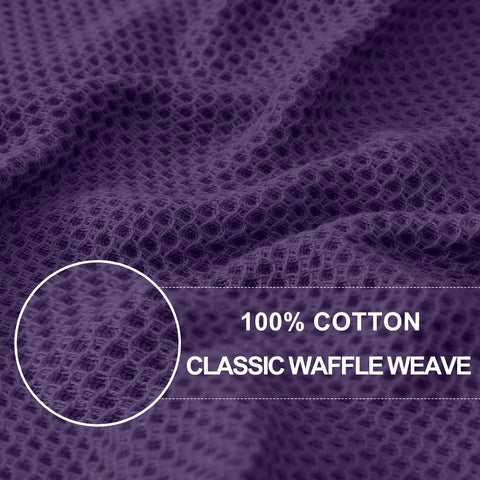 Homaxy 100% cotton towels absorbent and quick-drying in eggplant shade.