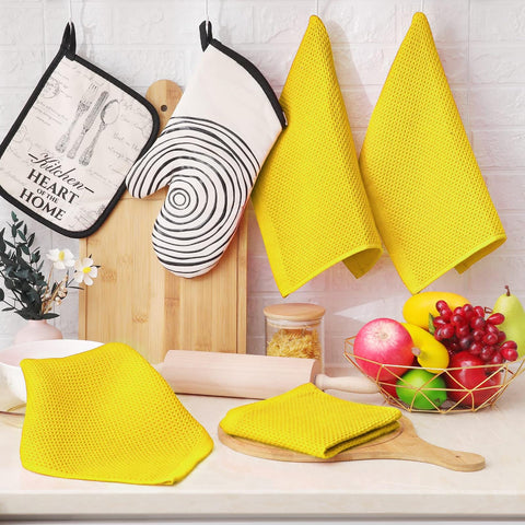 Homaxy soft cotton dishcloth protects cookware during drying.