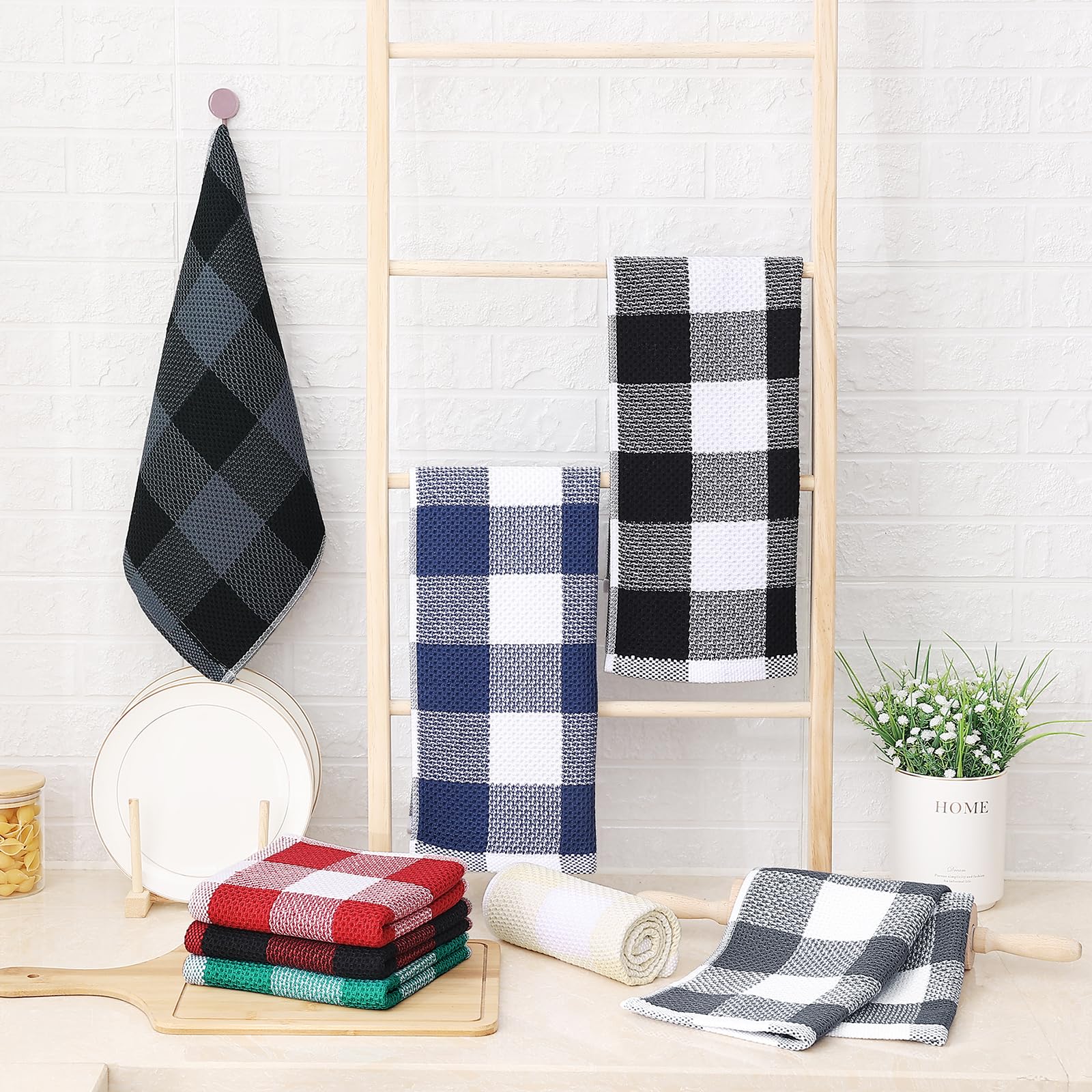 Homaxy soft, durable cotton towels shown for daily kitchen use.