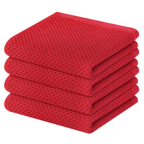 Homaxy waffle towels folded display, ultra-soft and absorbent for everyday kitchen tasks.