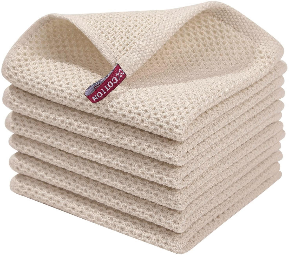 Homaxy waffle dishcloth closeup weave shows durable honeycomb texture for gentle drying