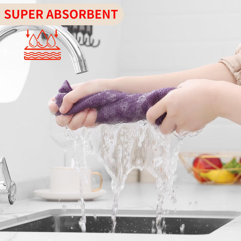 Homaxy waffle weave towels quickly absorb spills, leaving counters dry.