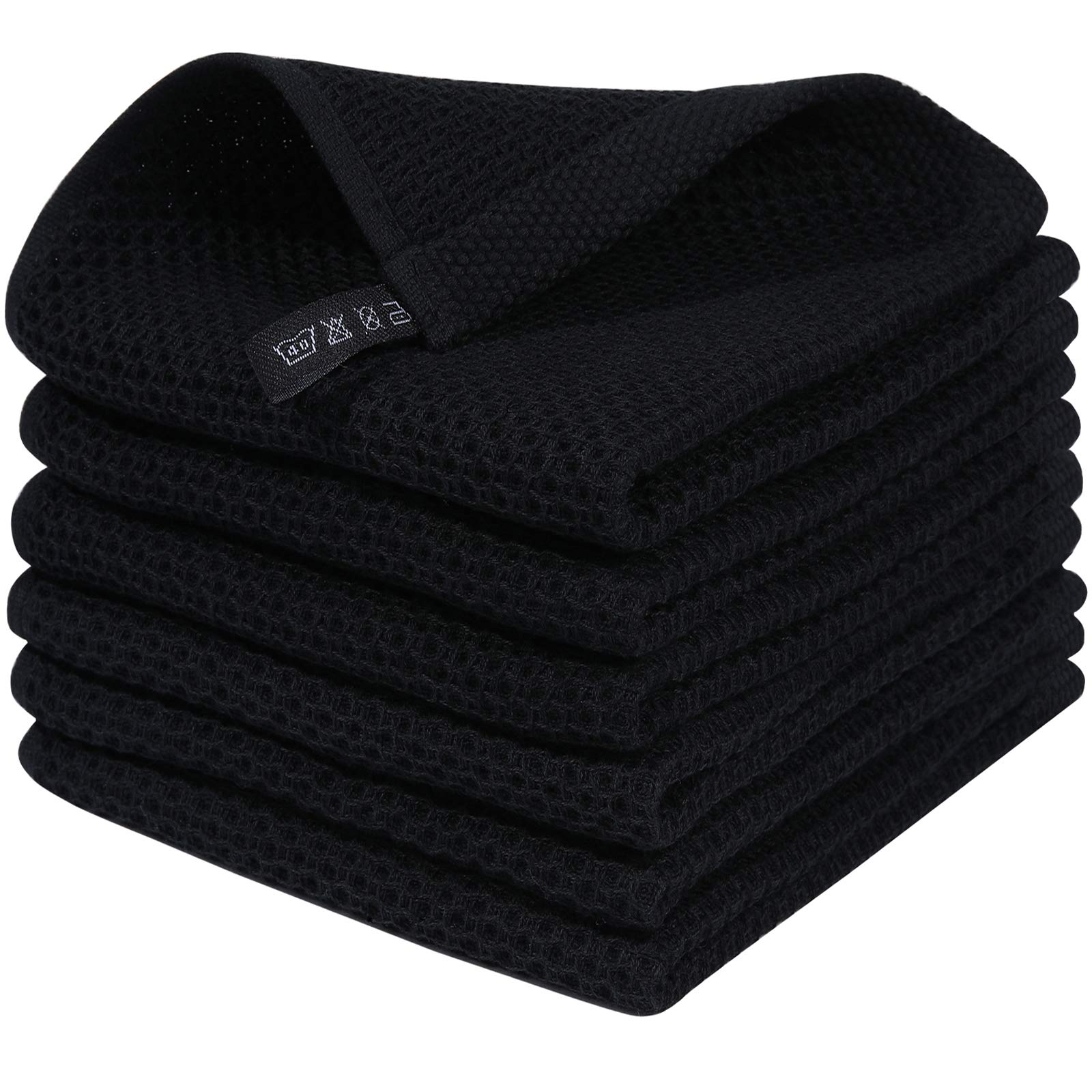 Homaxy waffle weave dish cloth close-up showing soft cotton texture for delicate cleaning