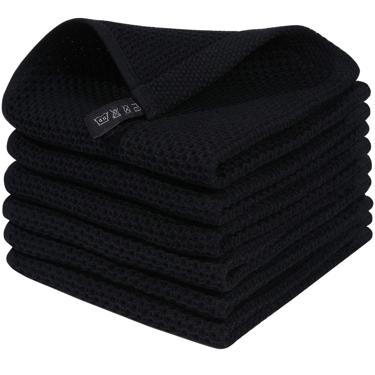 Homaxy waffle weave dish cloth close-up showing soft cotton texture for delicate cleaning