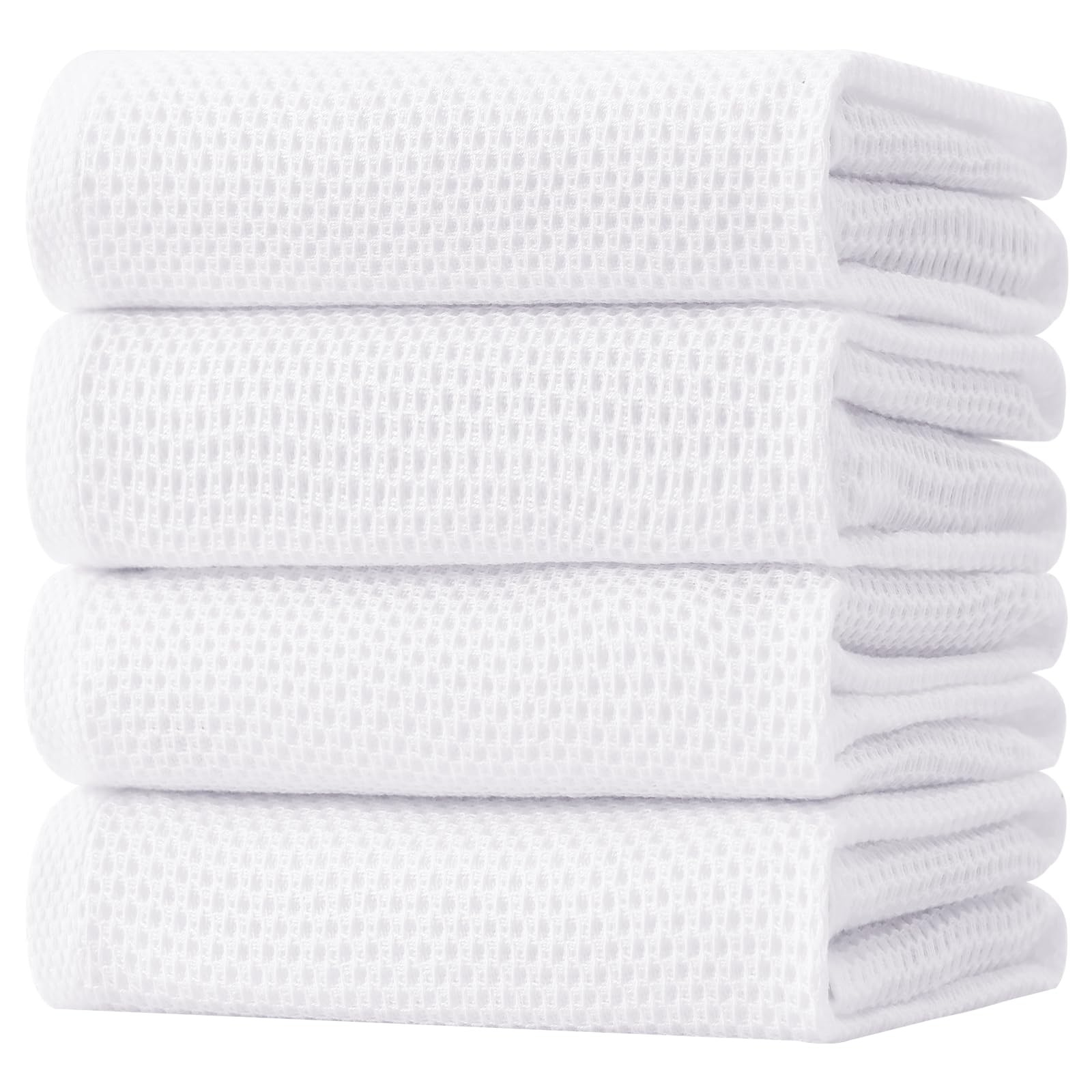 Homaxy waffle weave dish towel close-up shows soft cotton texture and honeycomb weave.