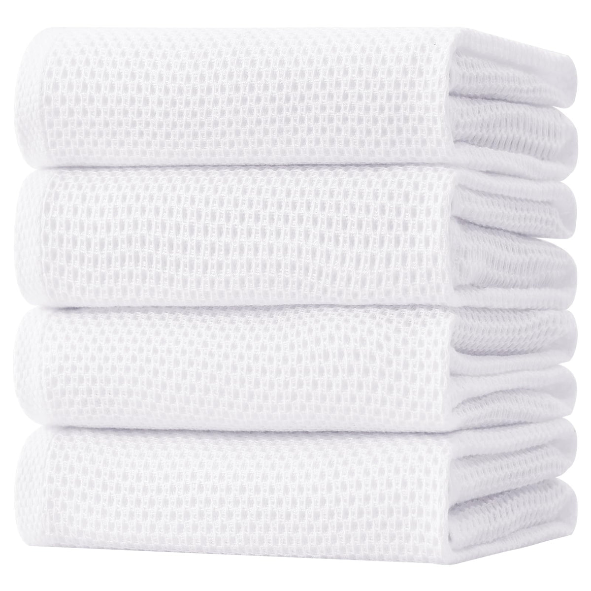 Homaxy waffle weave dish towel close-up shows soft cotton texture and honeycomb weave.